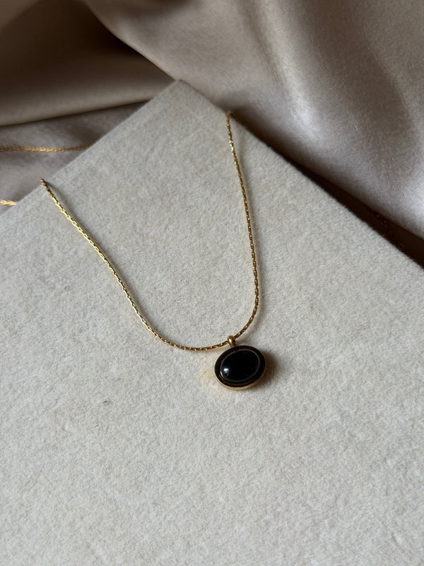 Black stone necklace