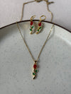 Tulip necklace earring set