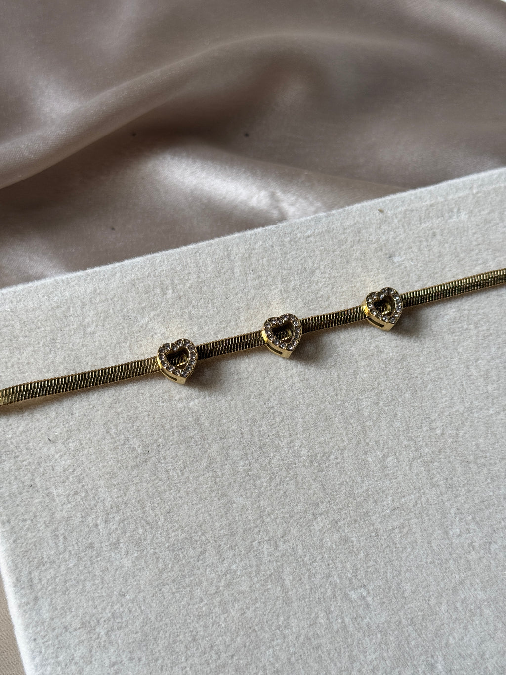 Heart snake chain bracelet