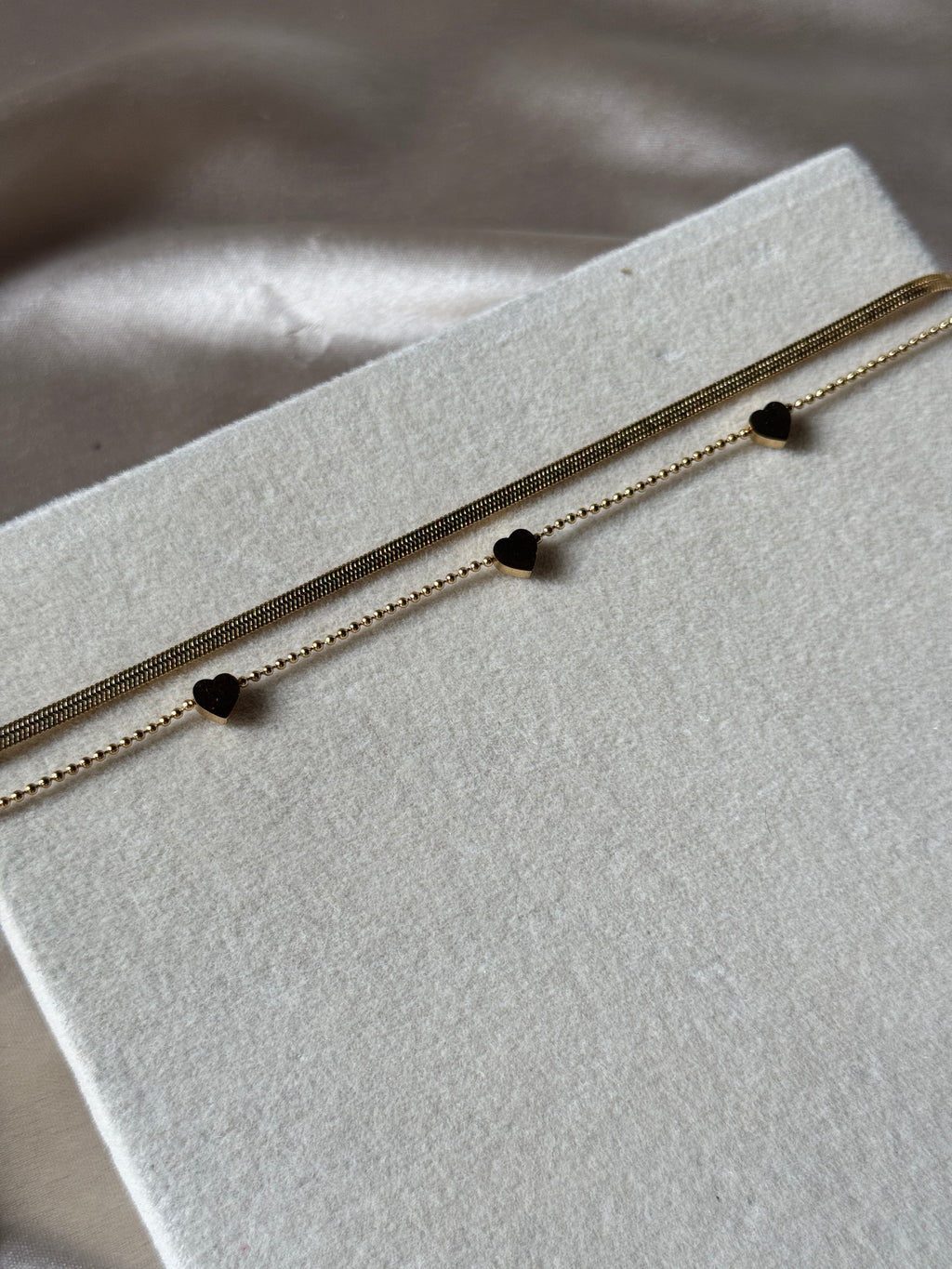 Double layer heart bracelet