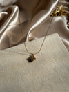 Invisible clover stone necklace