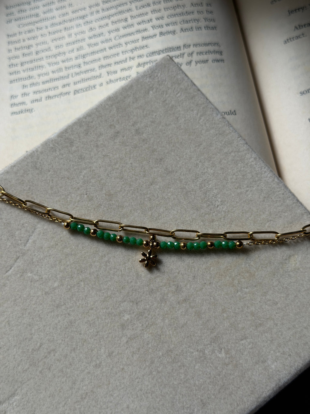 Green charm bracelet
