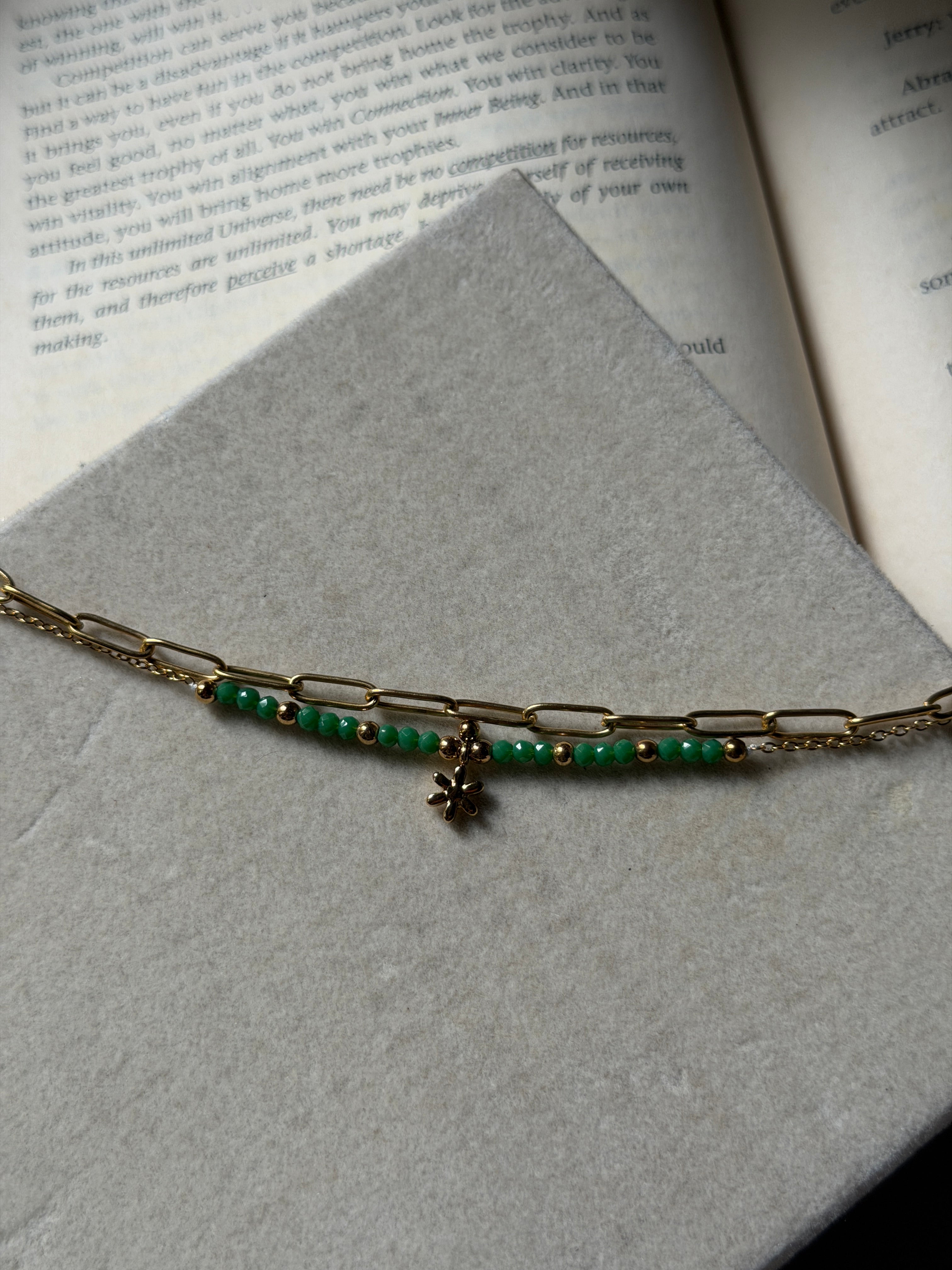Green charm bracelet