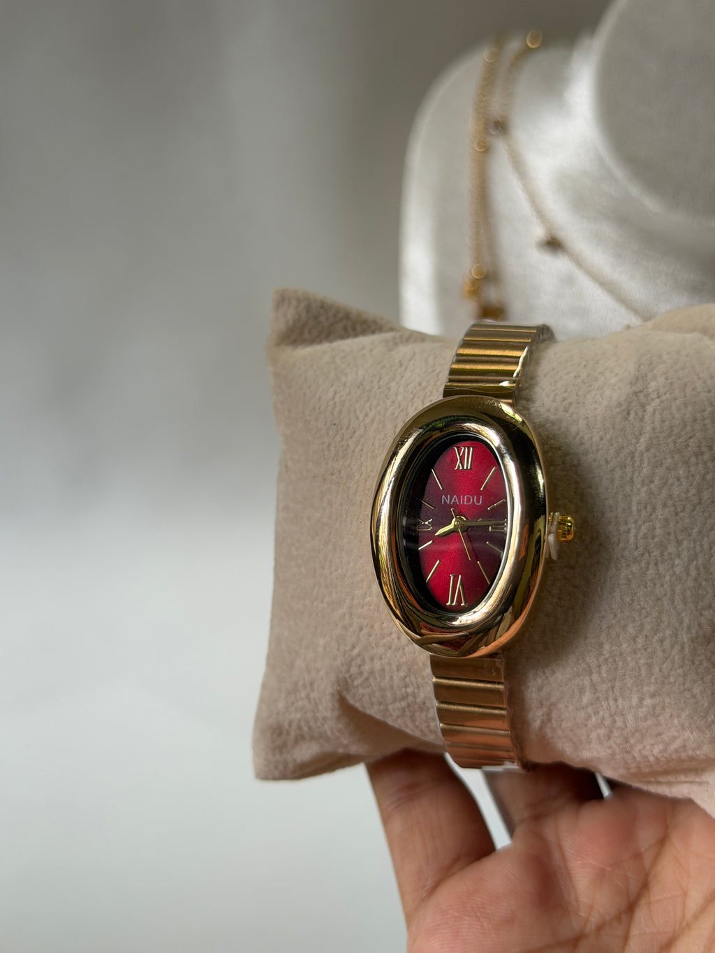 Cherry red vintage watch