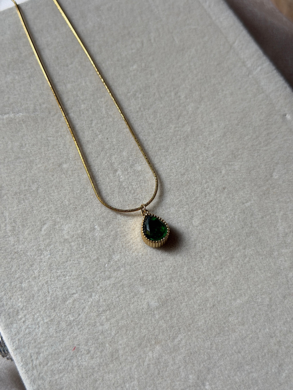 Emerald drop necklace