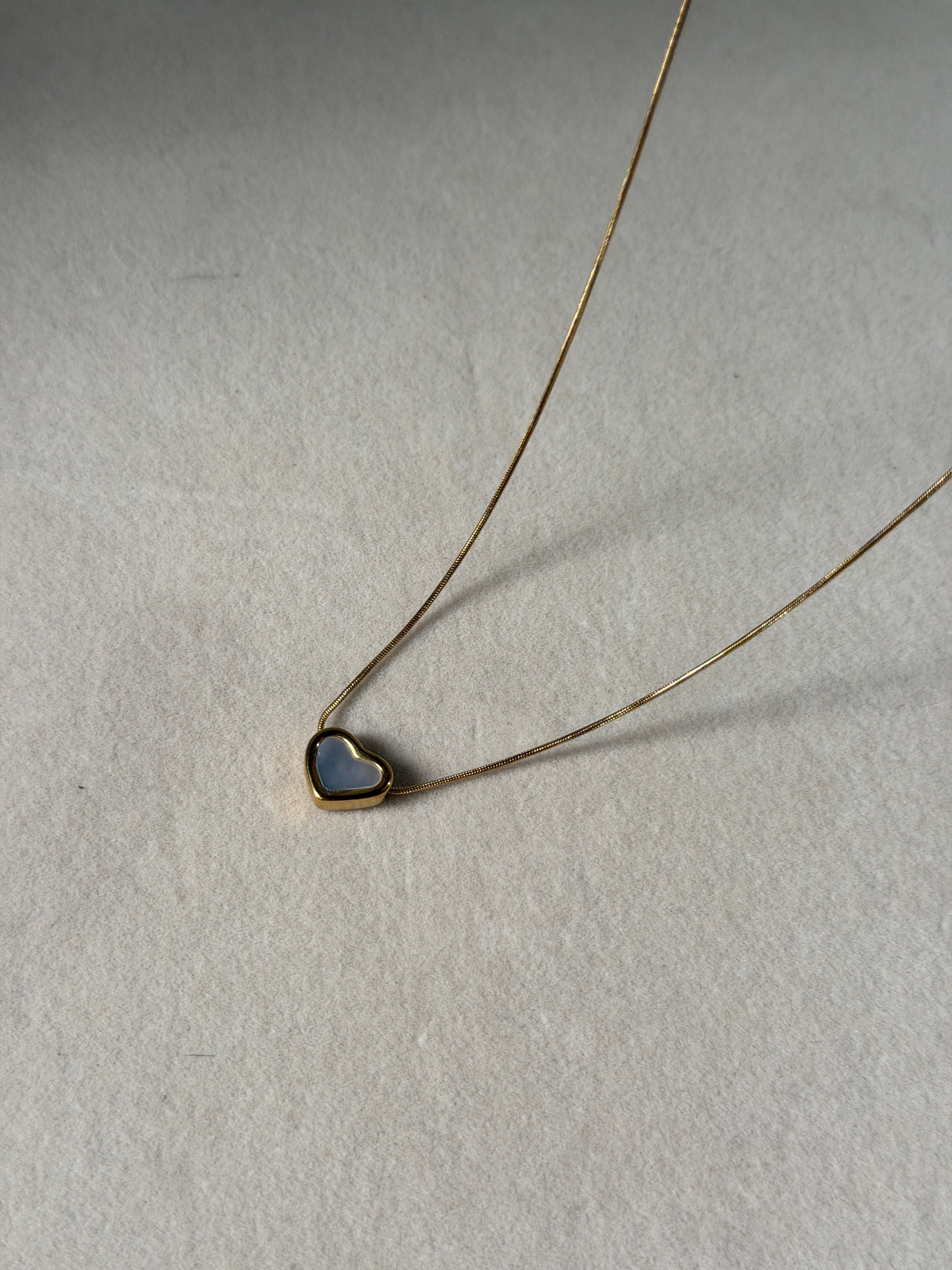 White heart necklace