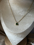 Emerald square necklace
