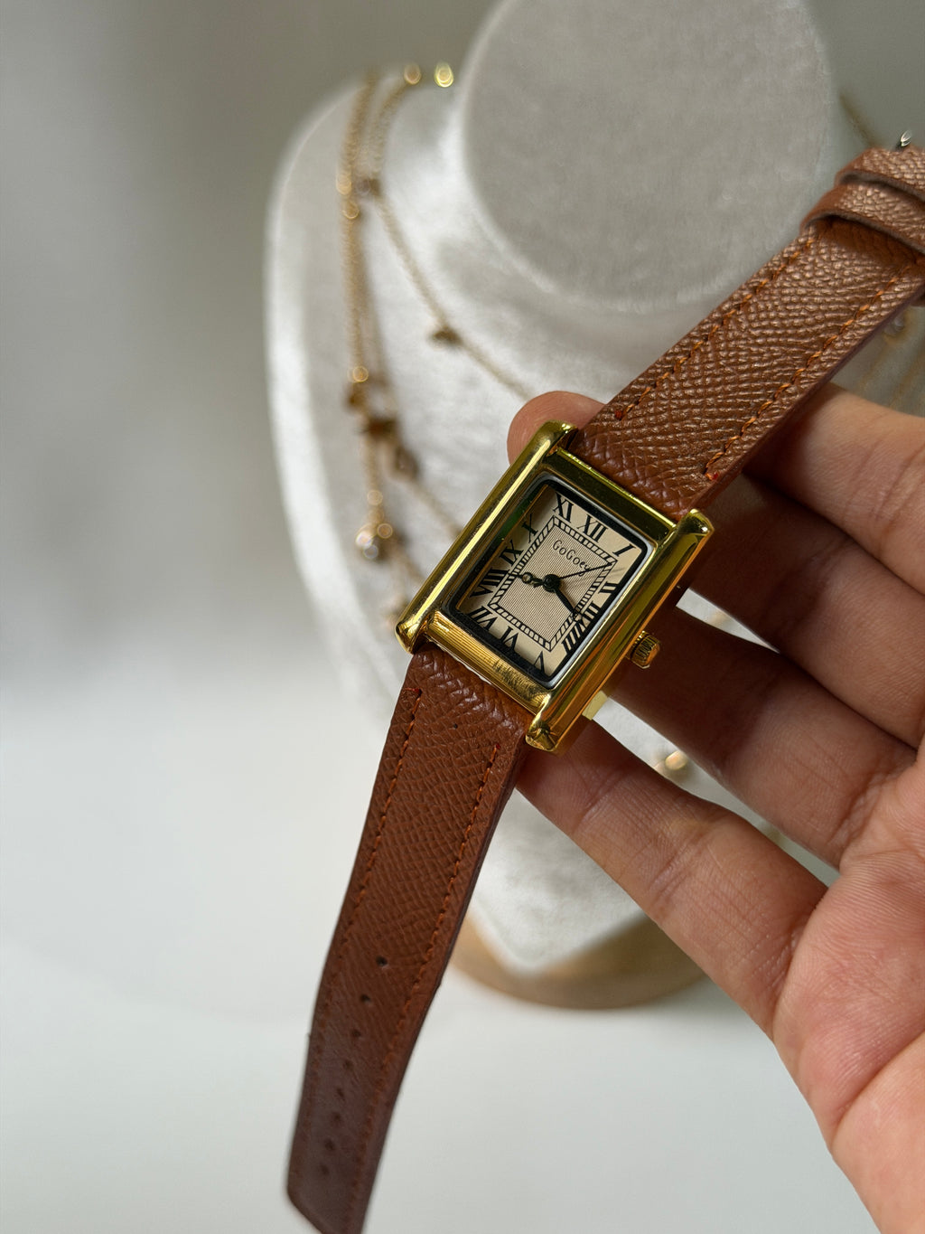 Brown strap vintage watch