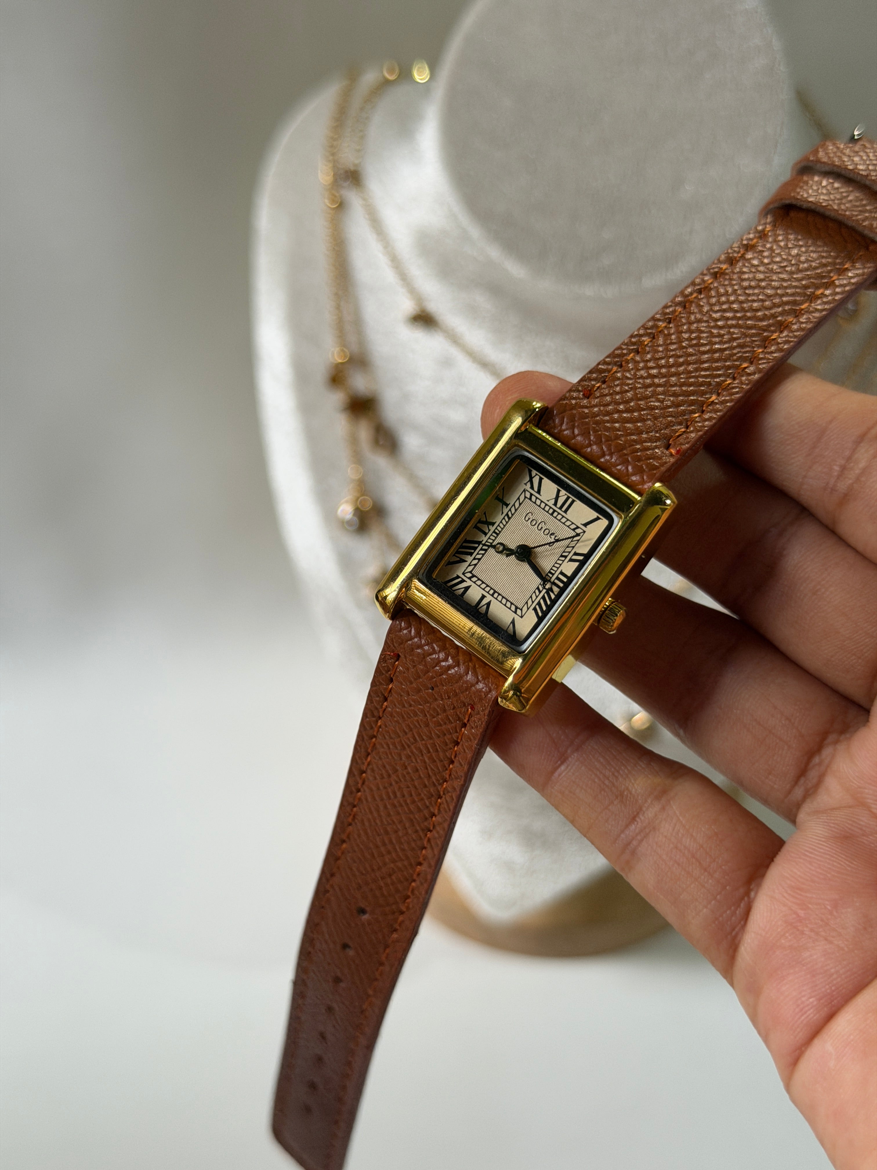 Brown strap vintage watch