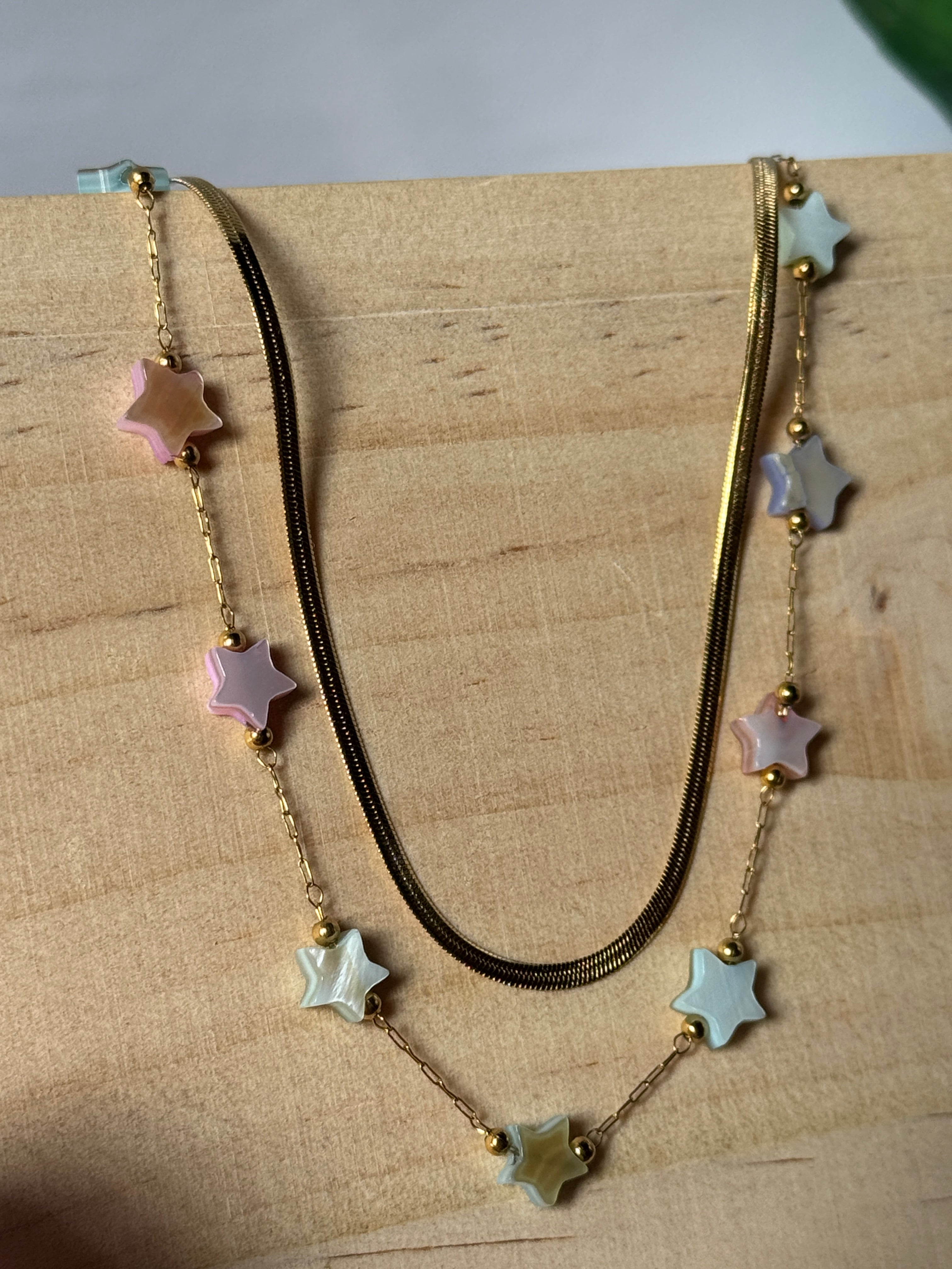 Star beaded double chain