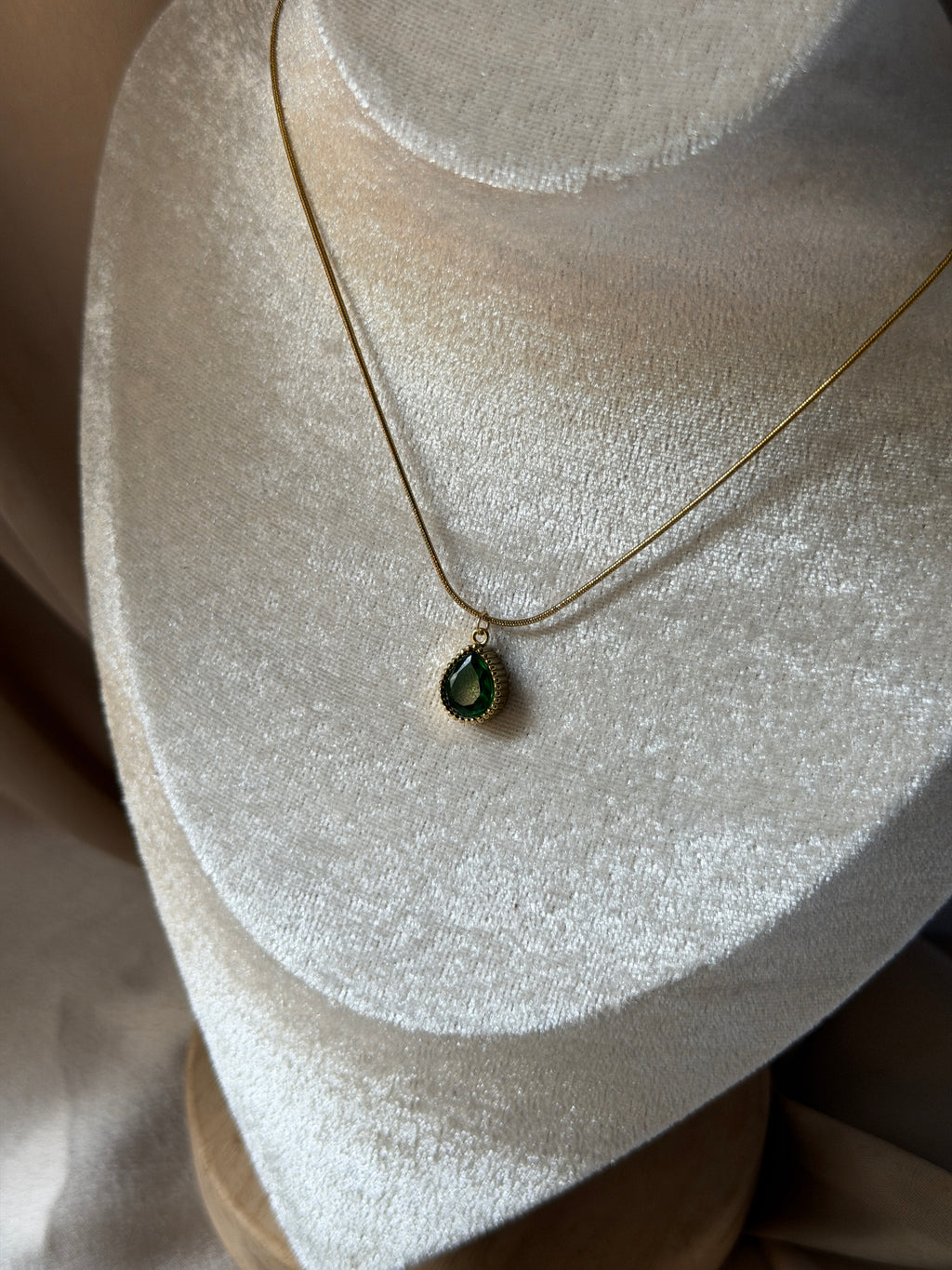 Emerald drop necklace