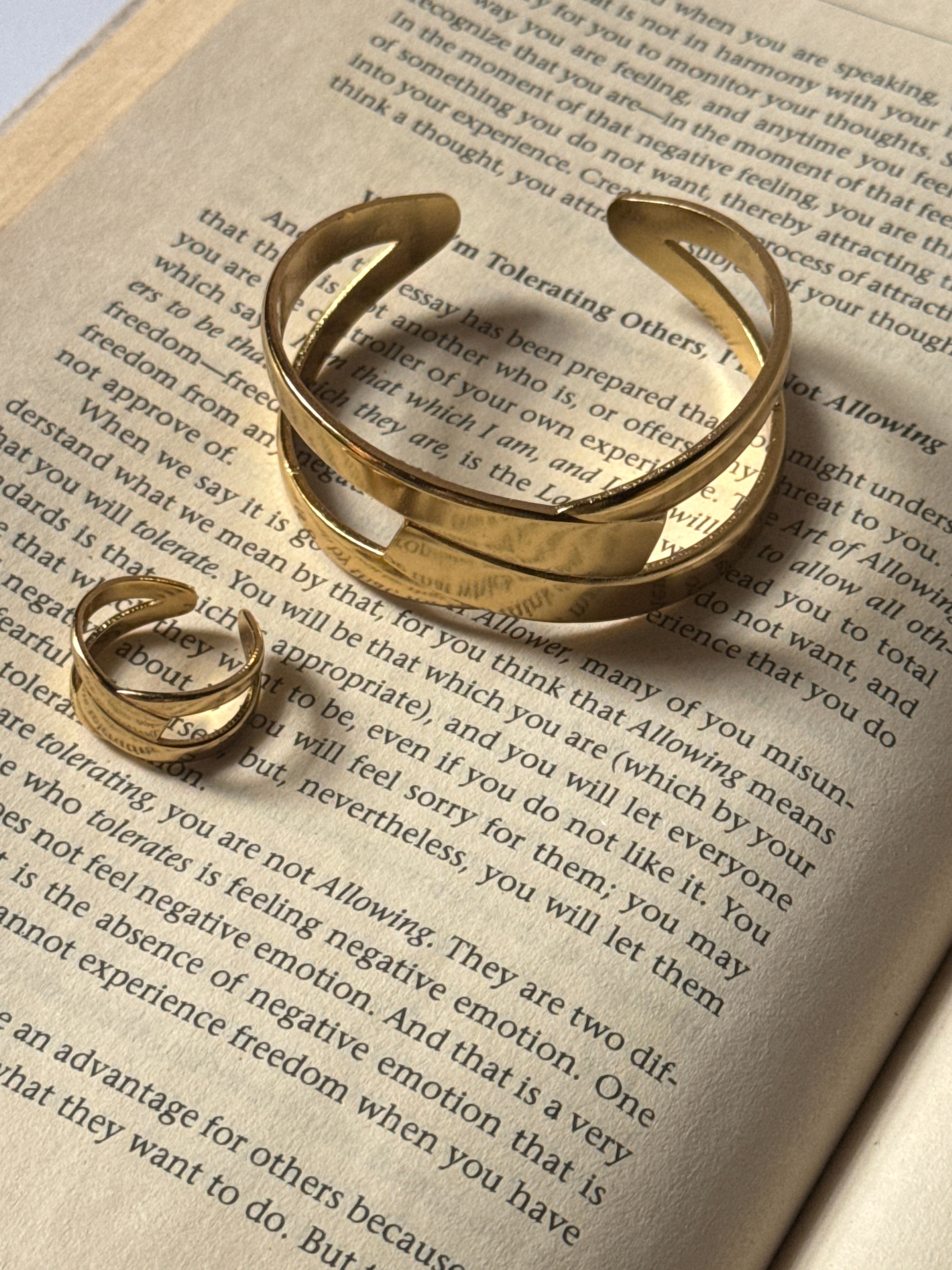 Edgy Loop Cuff and Ring set