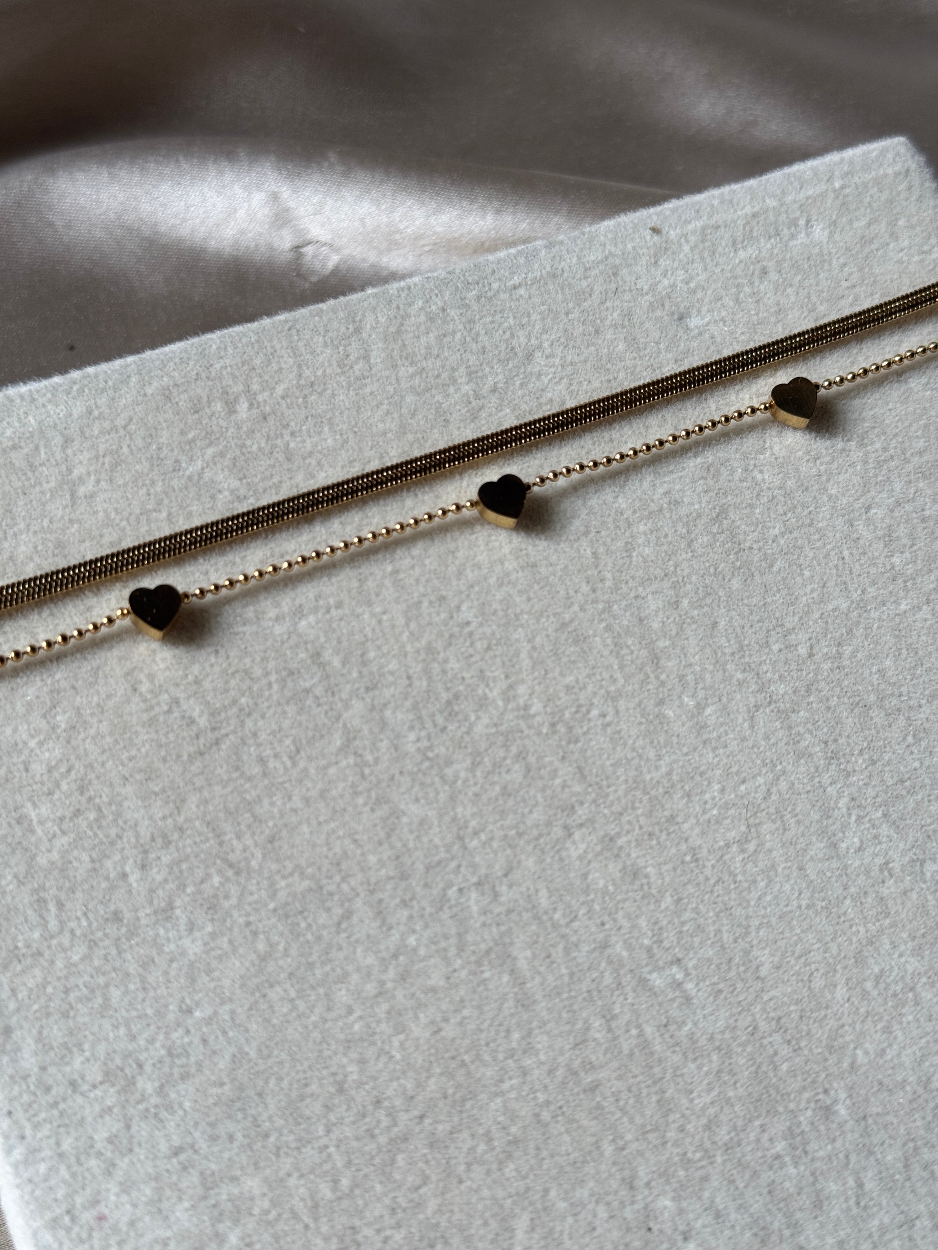 Double layer heart bracelet