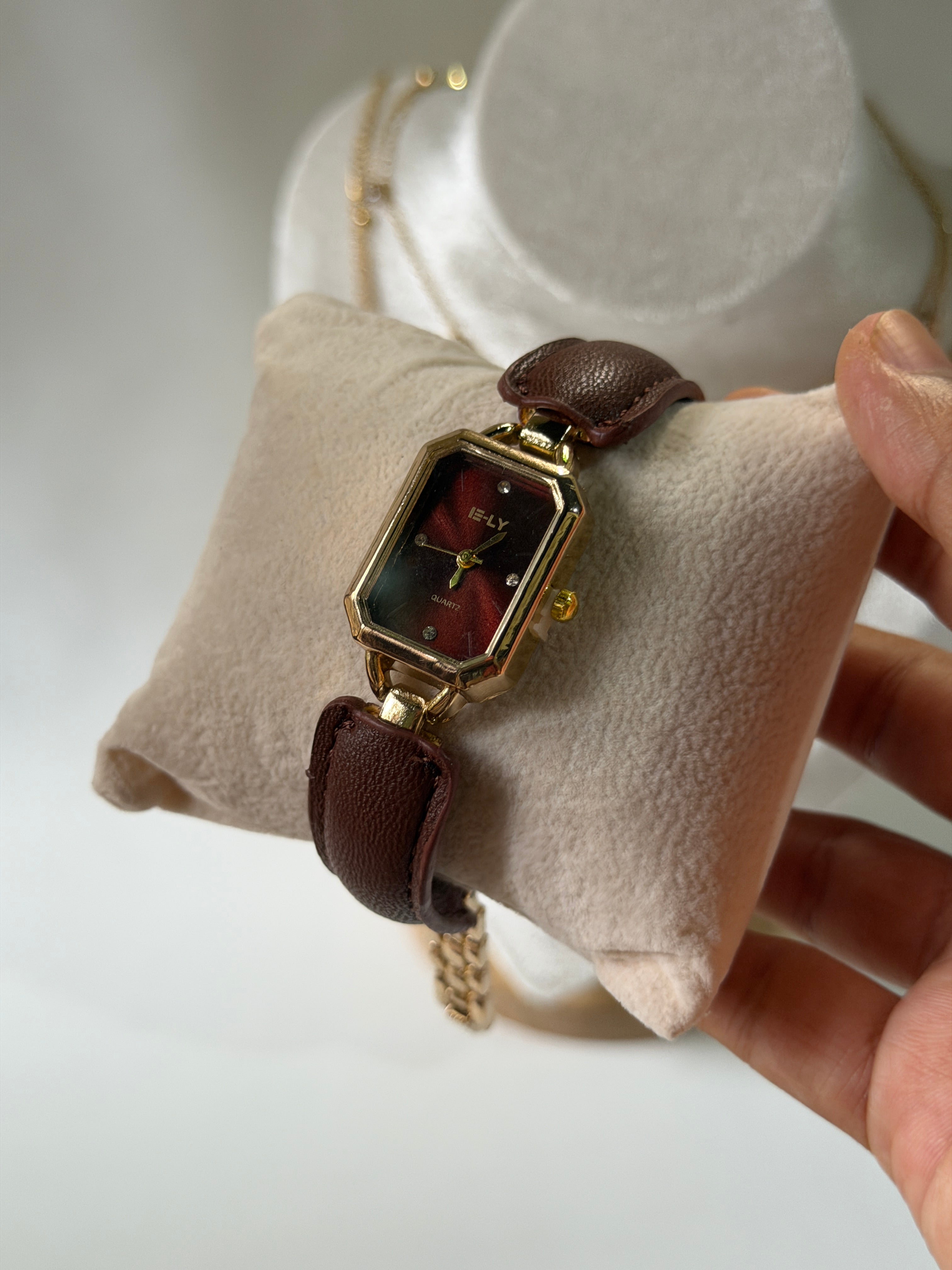 Cherry red vintage watch