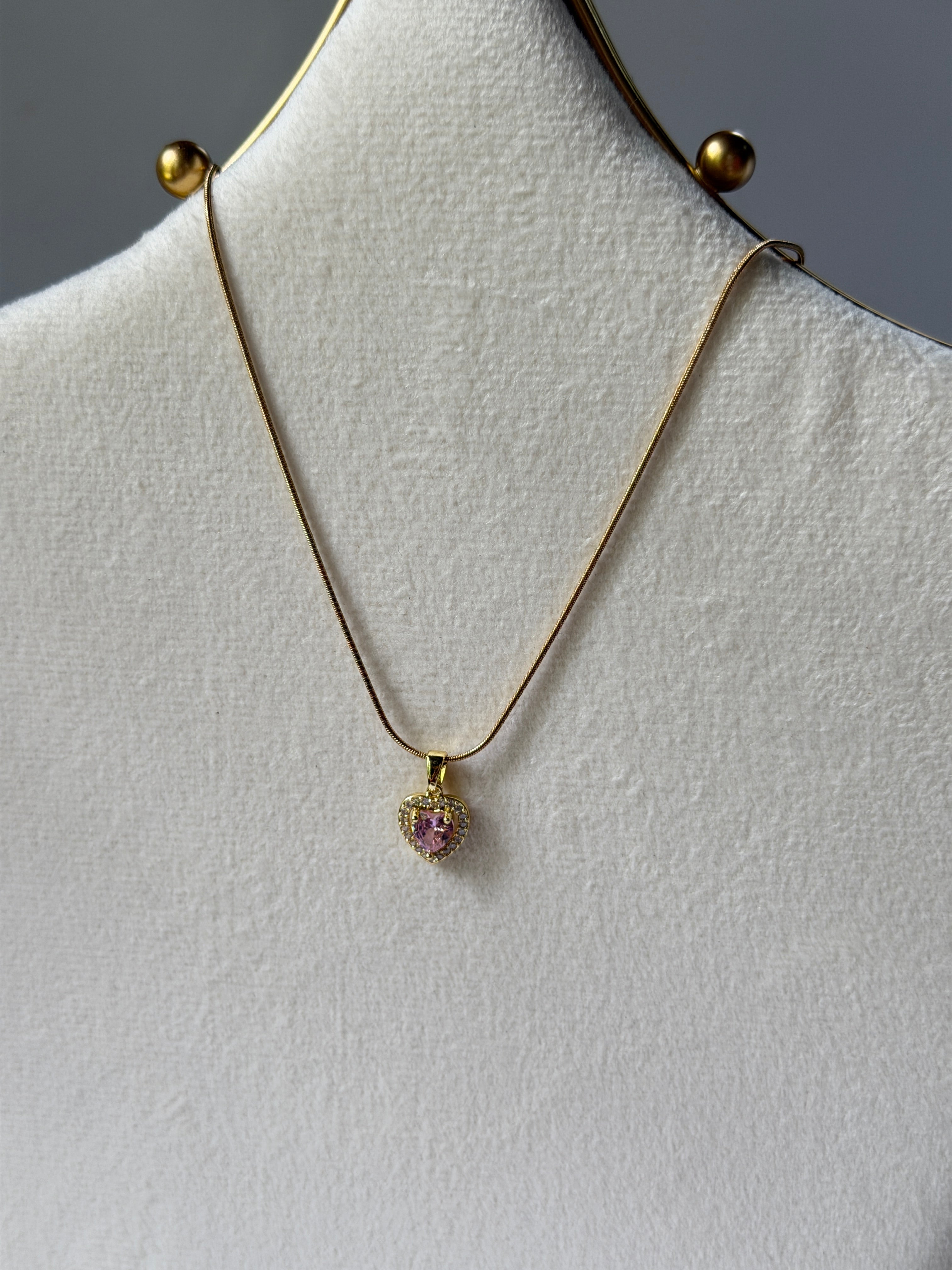 Pink heart necklace