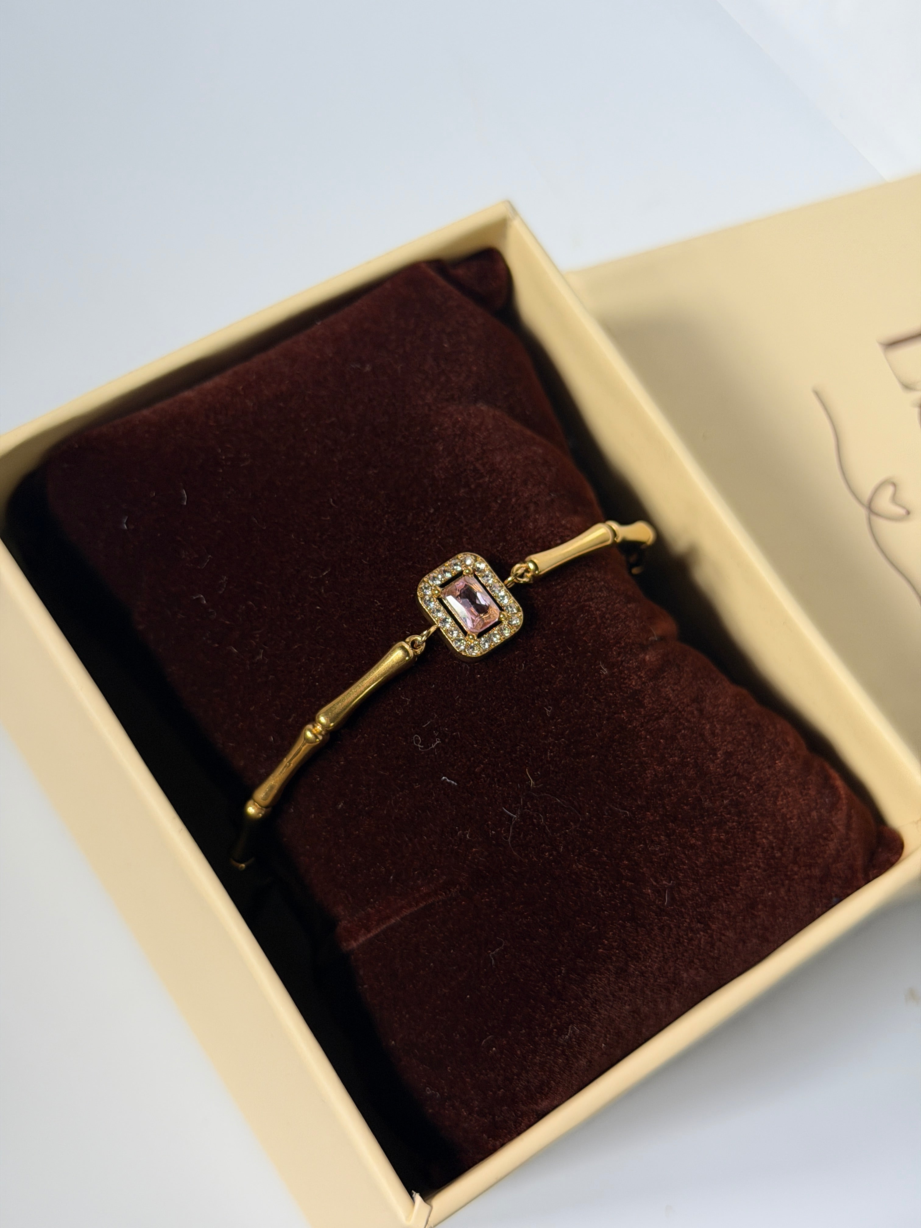Ethereal pink stone bracelet