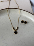 Black necklace earring set