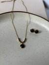 Black necklace earring set