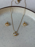 Heart necklace earring set