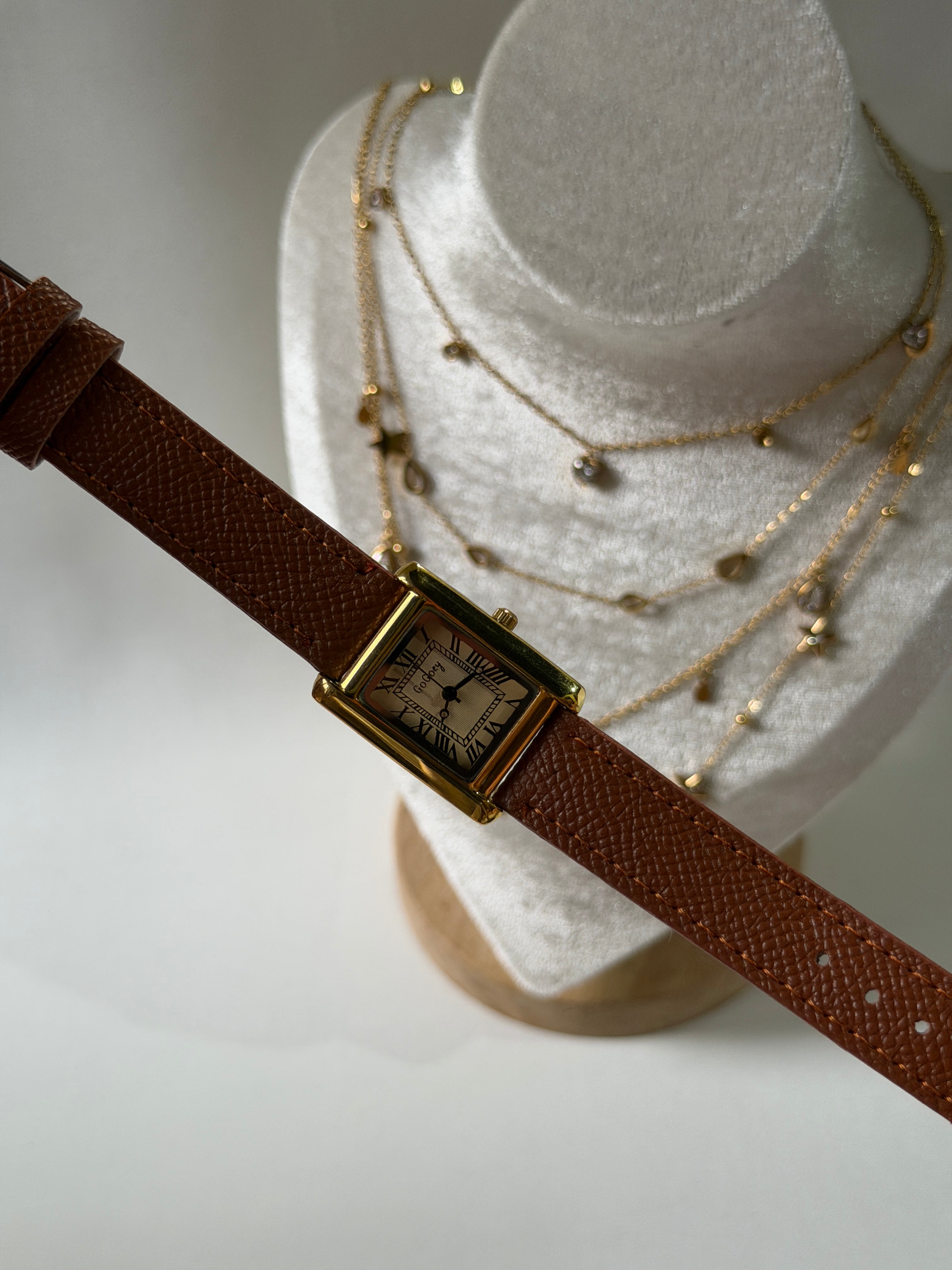 Brown strap vintage watch