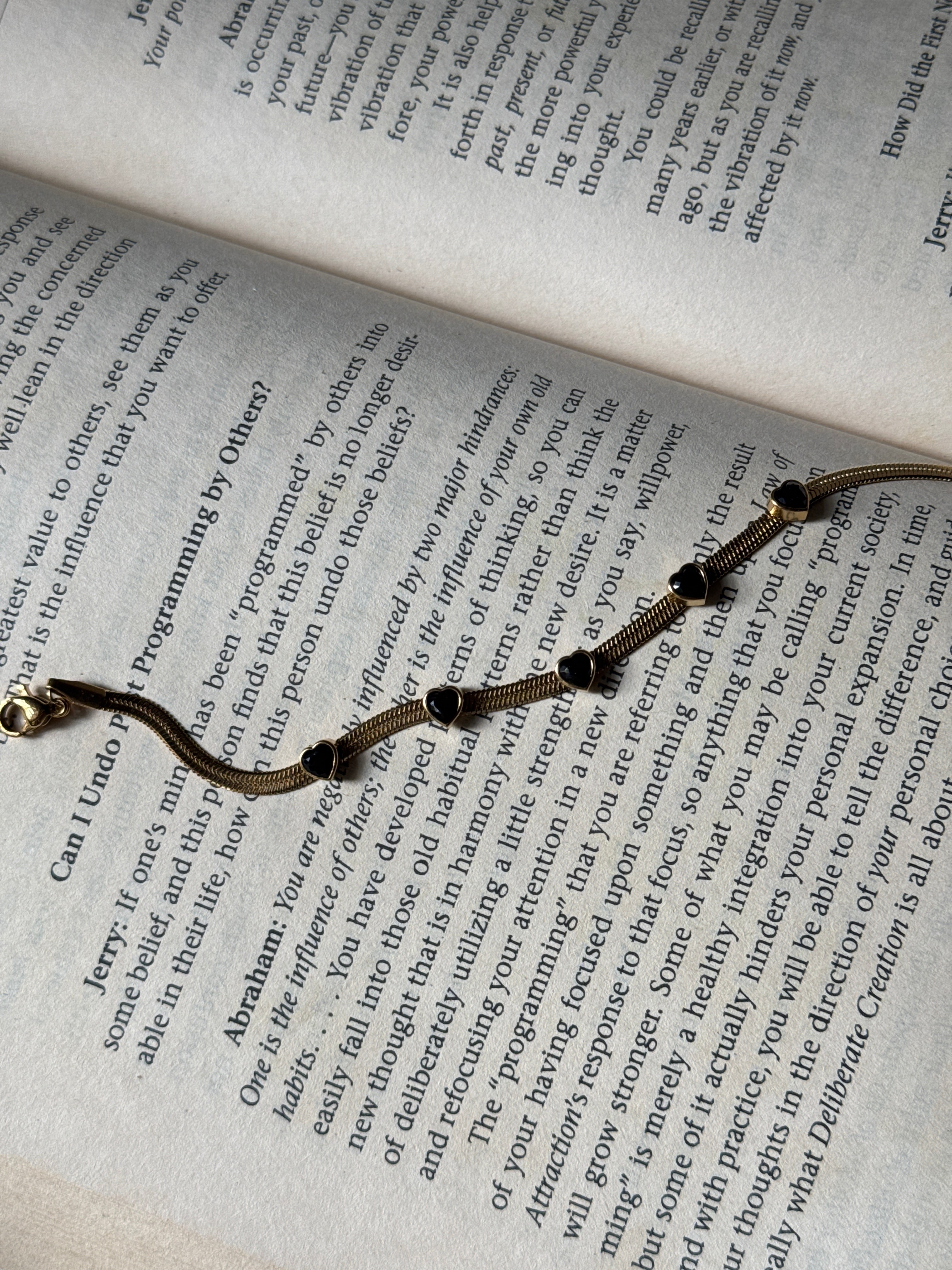 Black heart snake bracelet