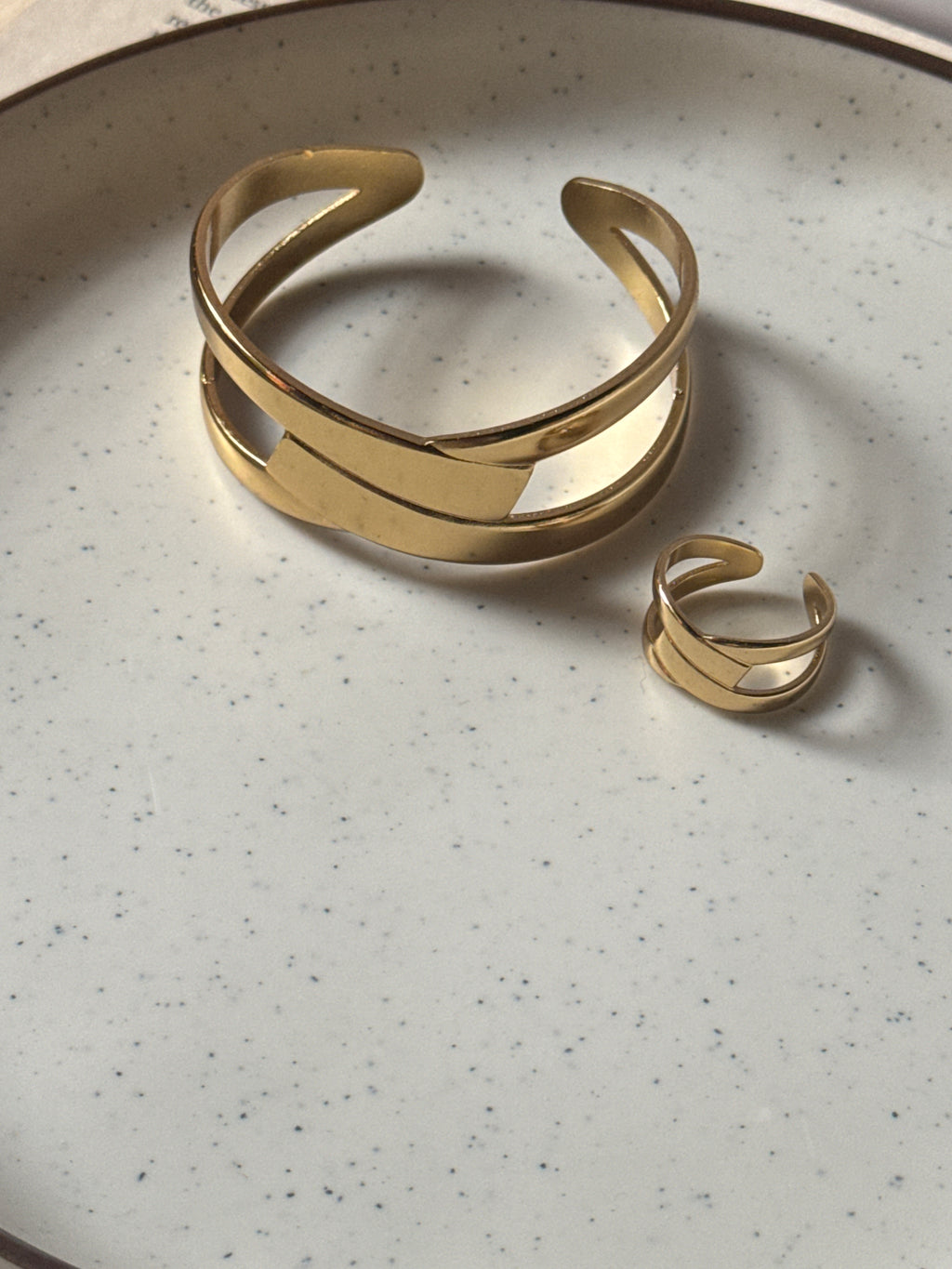 Edgy Loop Cuff and Ring set