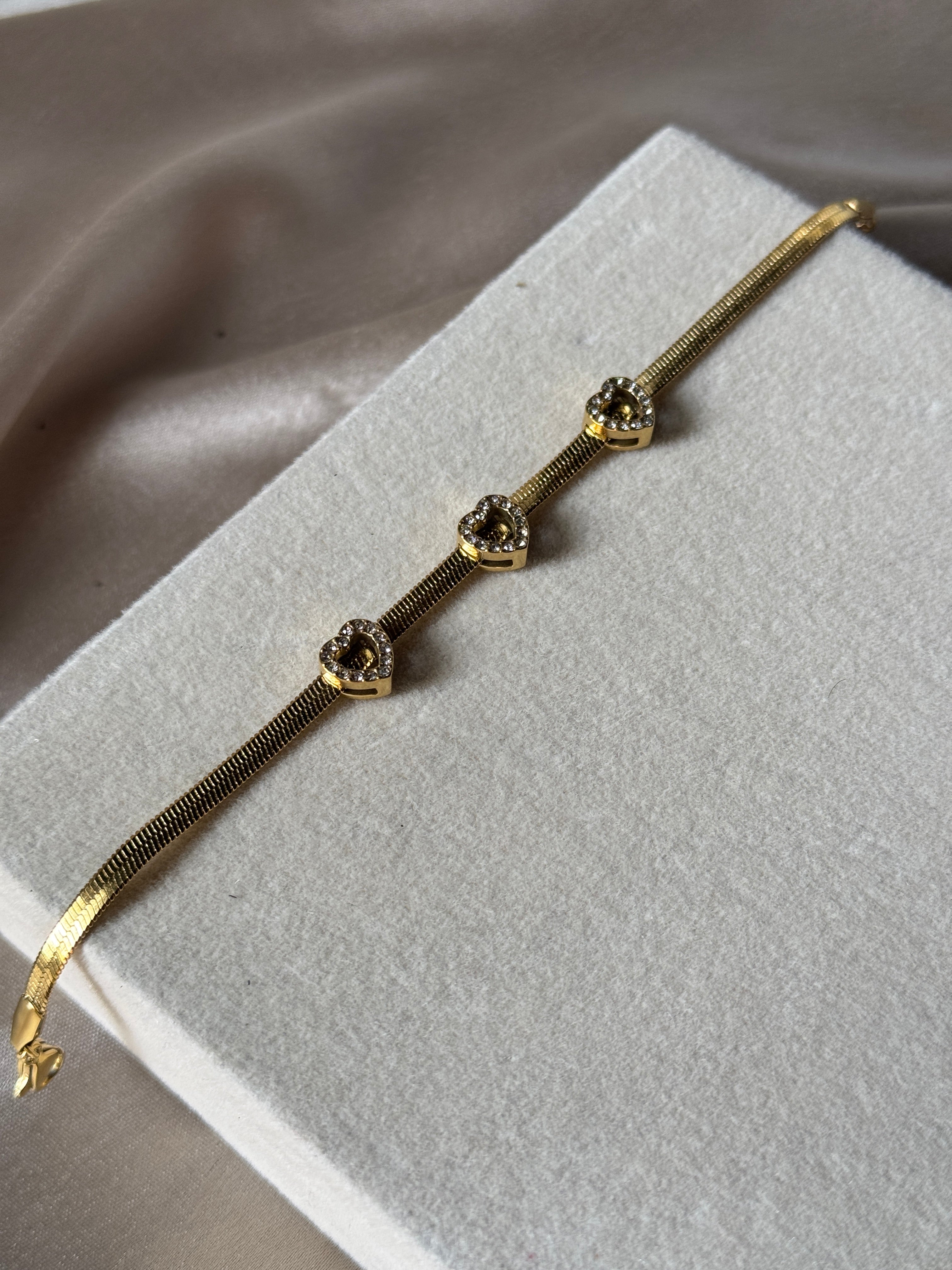 Heart snake chain bracelet