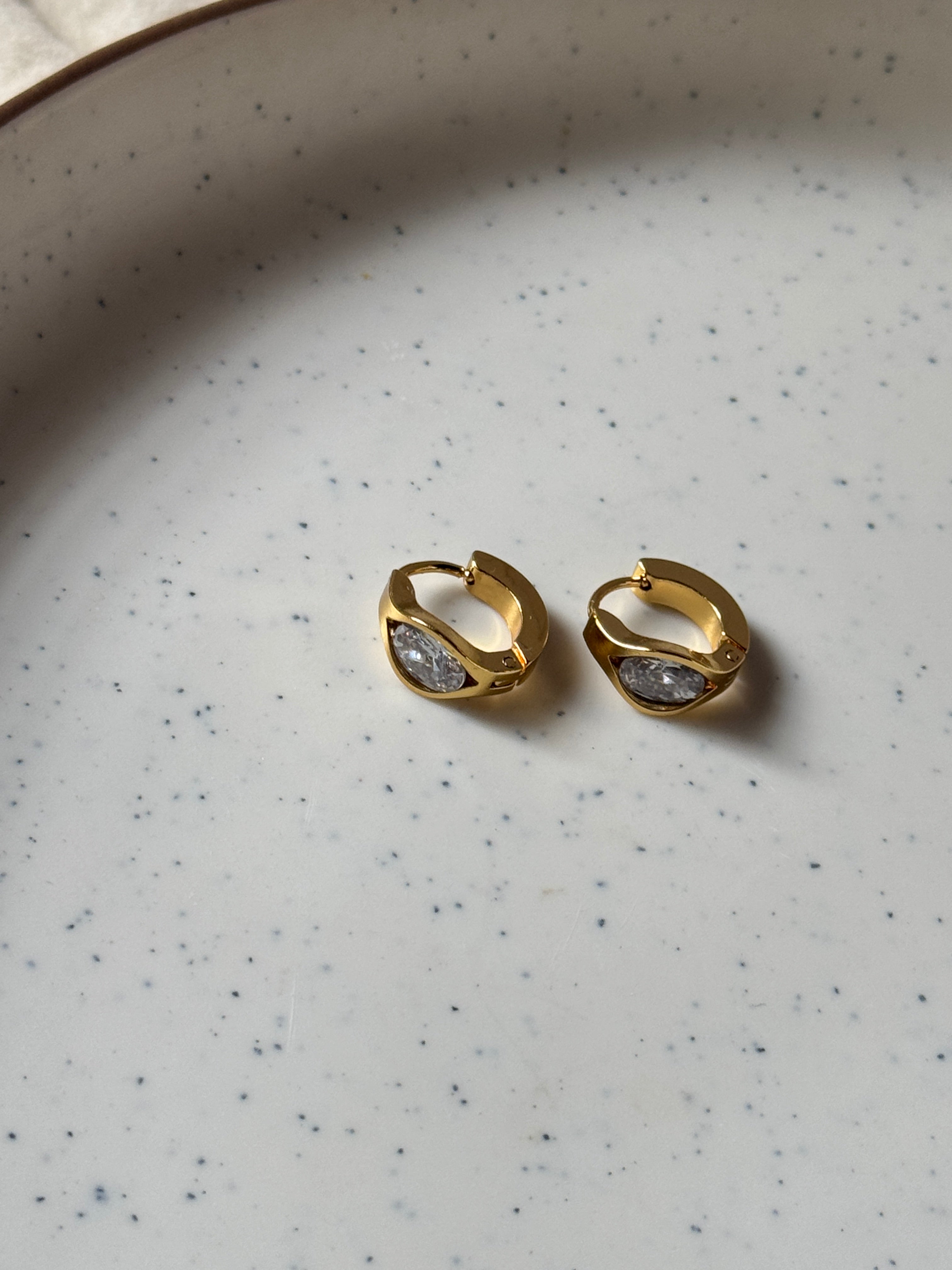 Stone ring earring