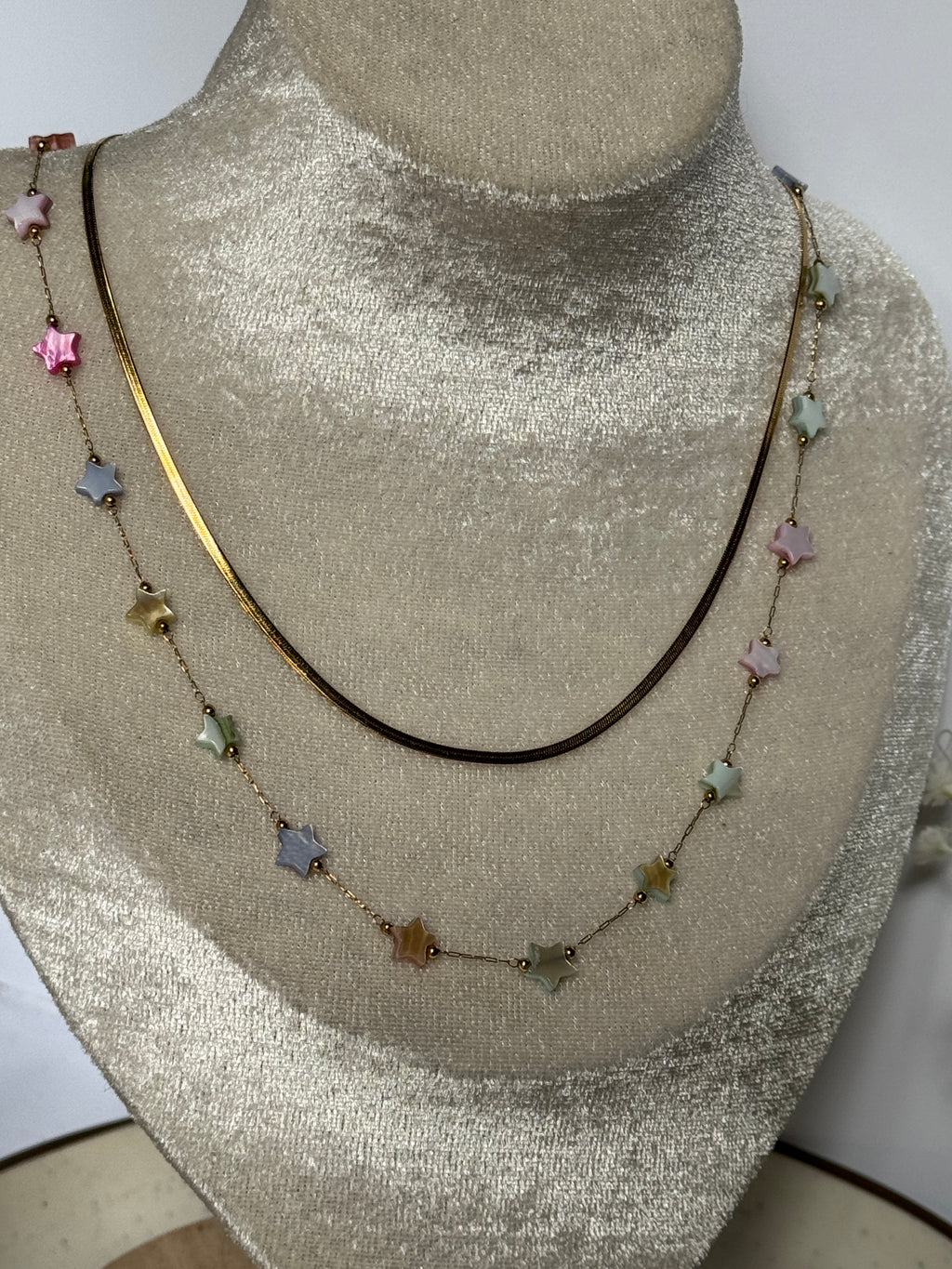 Star beaded double chain