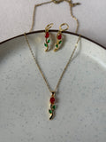 Tulip necklace earring set