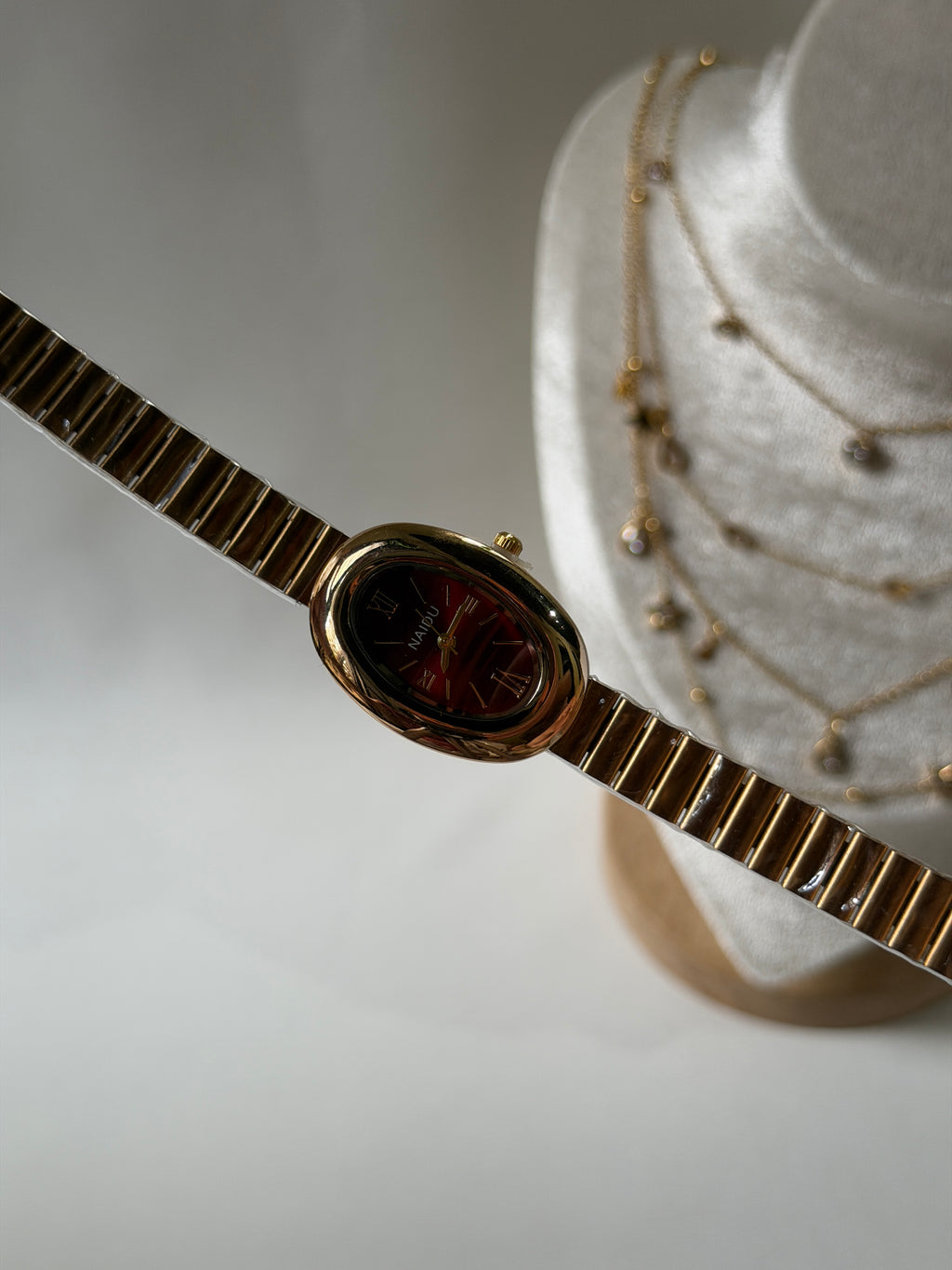 Cherry red vintage watch