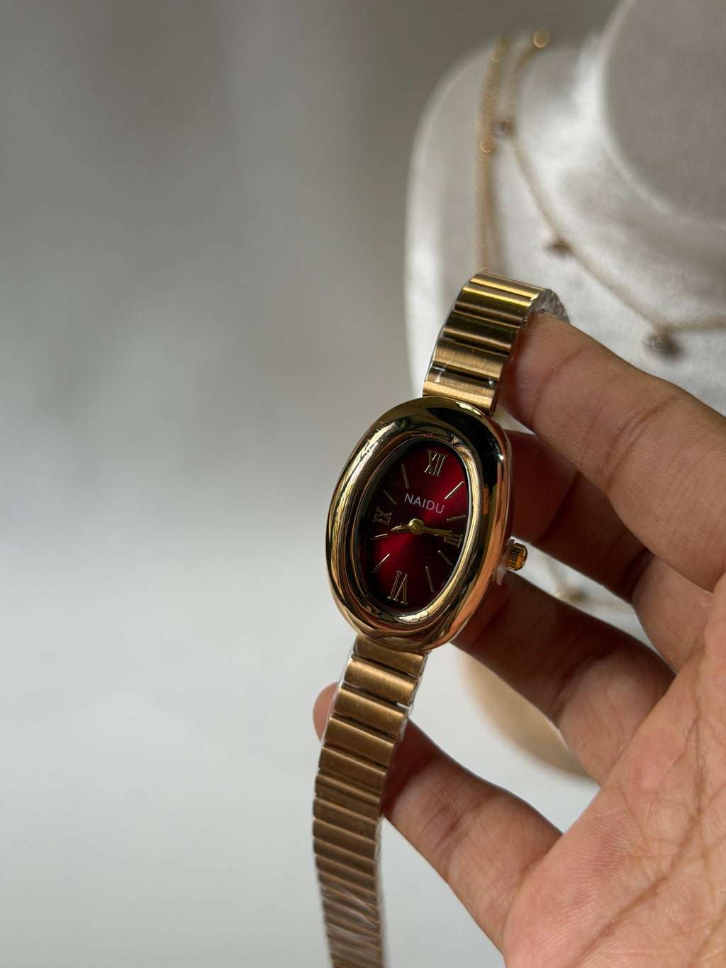 Cherry red vintage watch