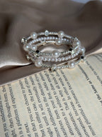 Spiral pearl bangle