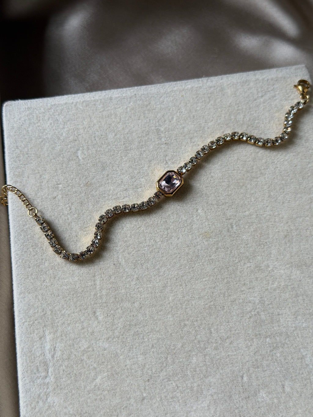 Pink stone bracelet