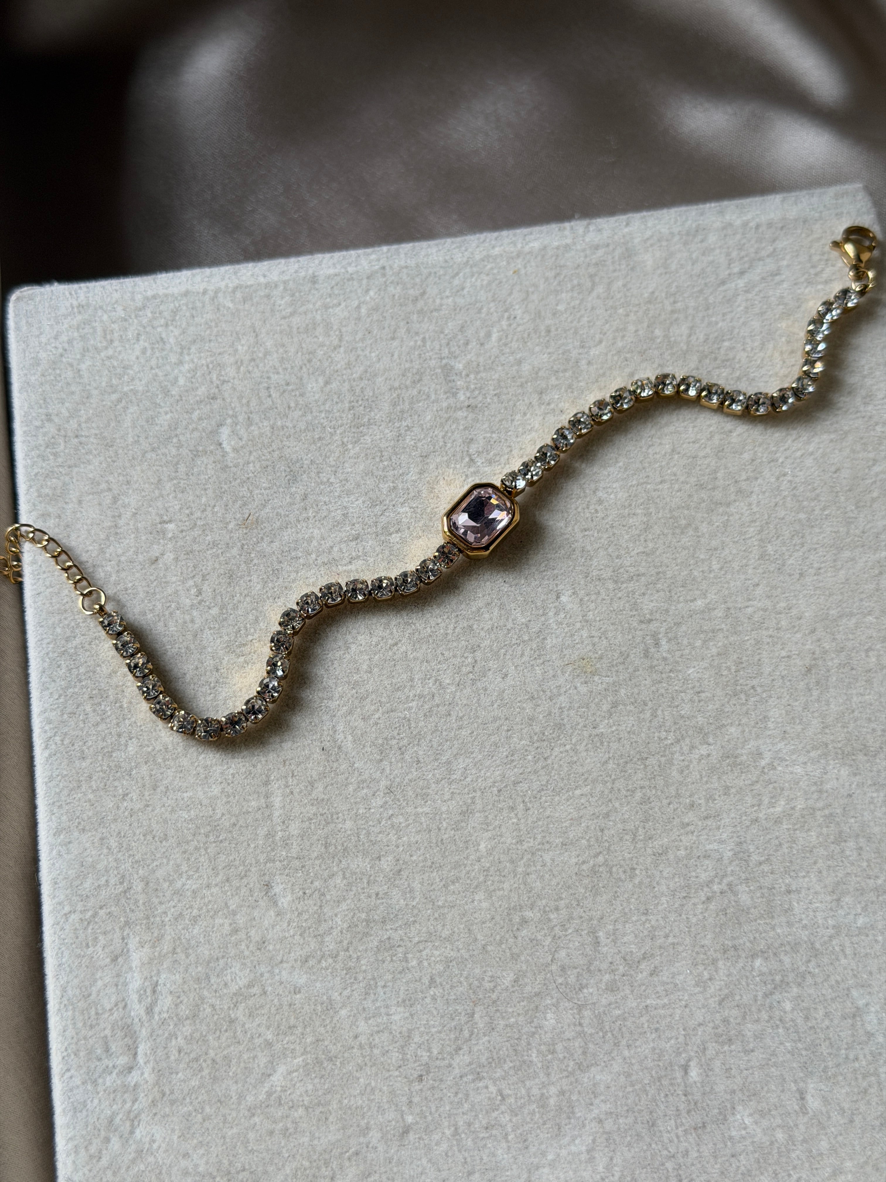 Pink stone bracelet