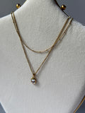 Double layer white necklace