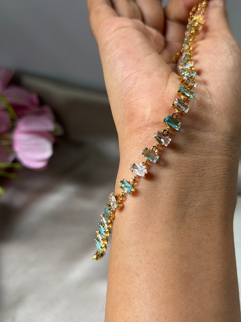 Green tennis bracelet
