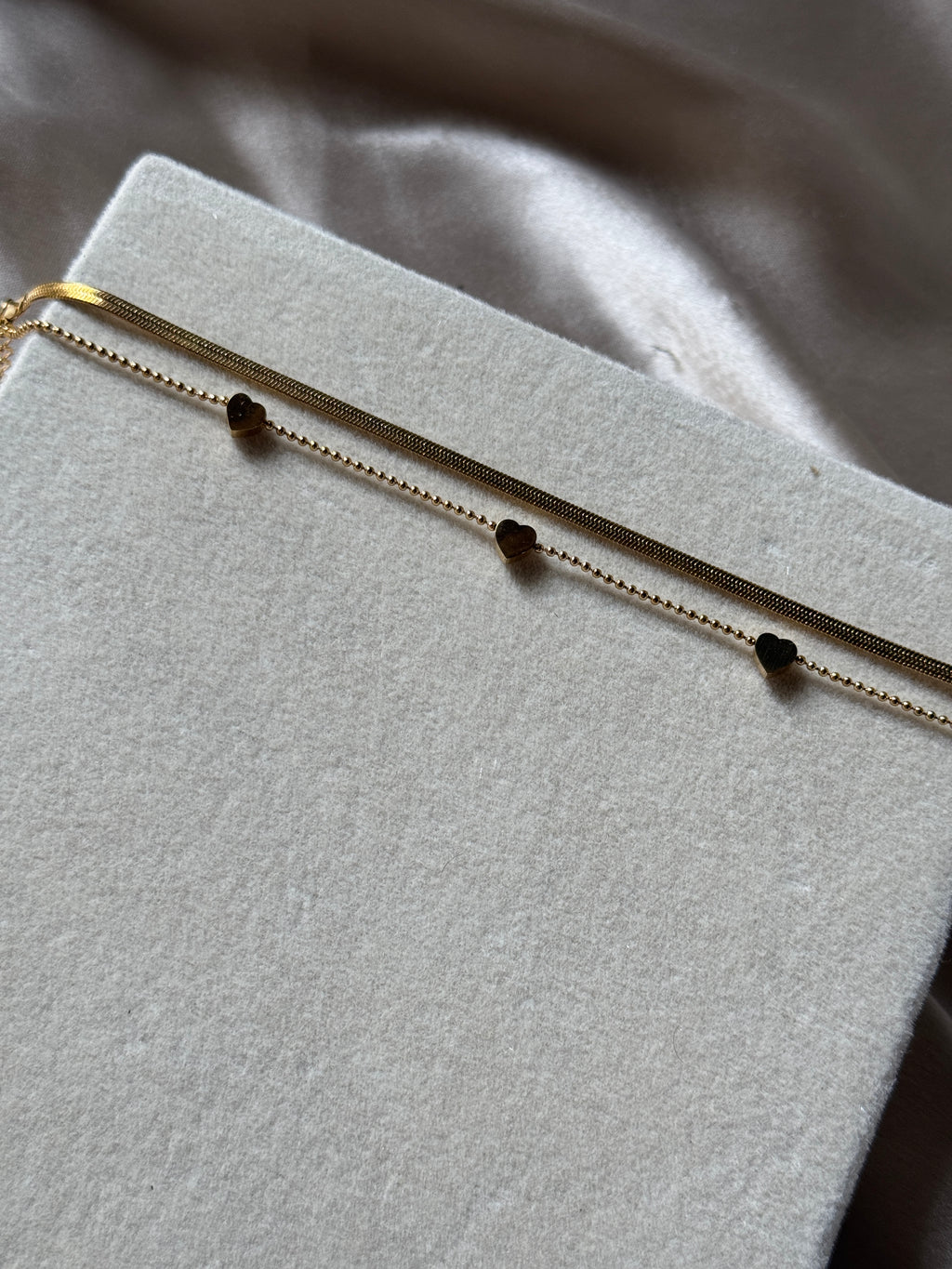 Double layer heart bracelet